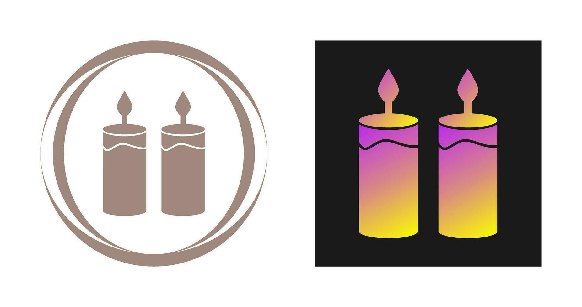 icono de vector de dos velas