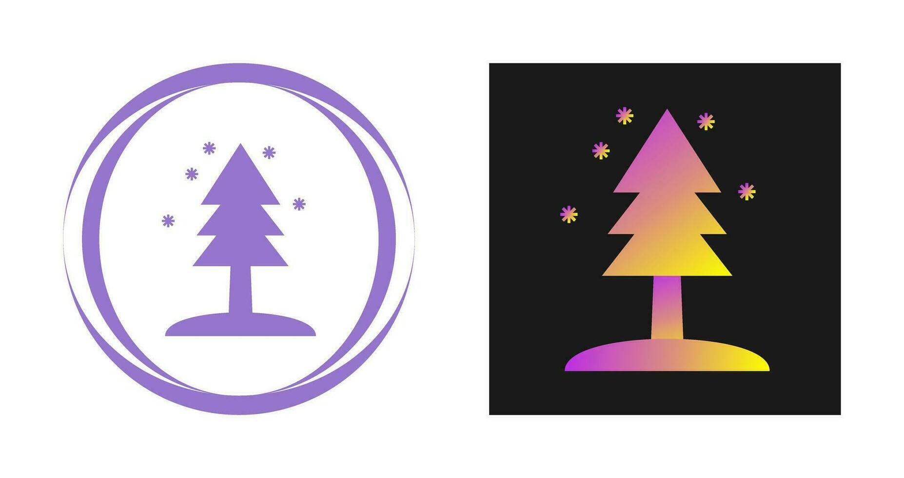 Tree in Snow Vector Icon