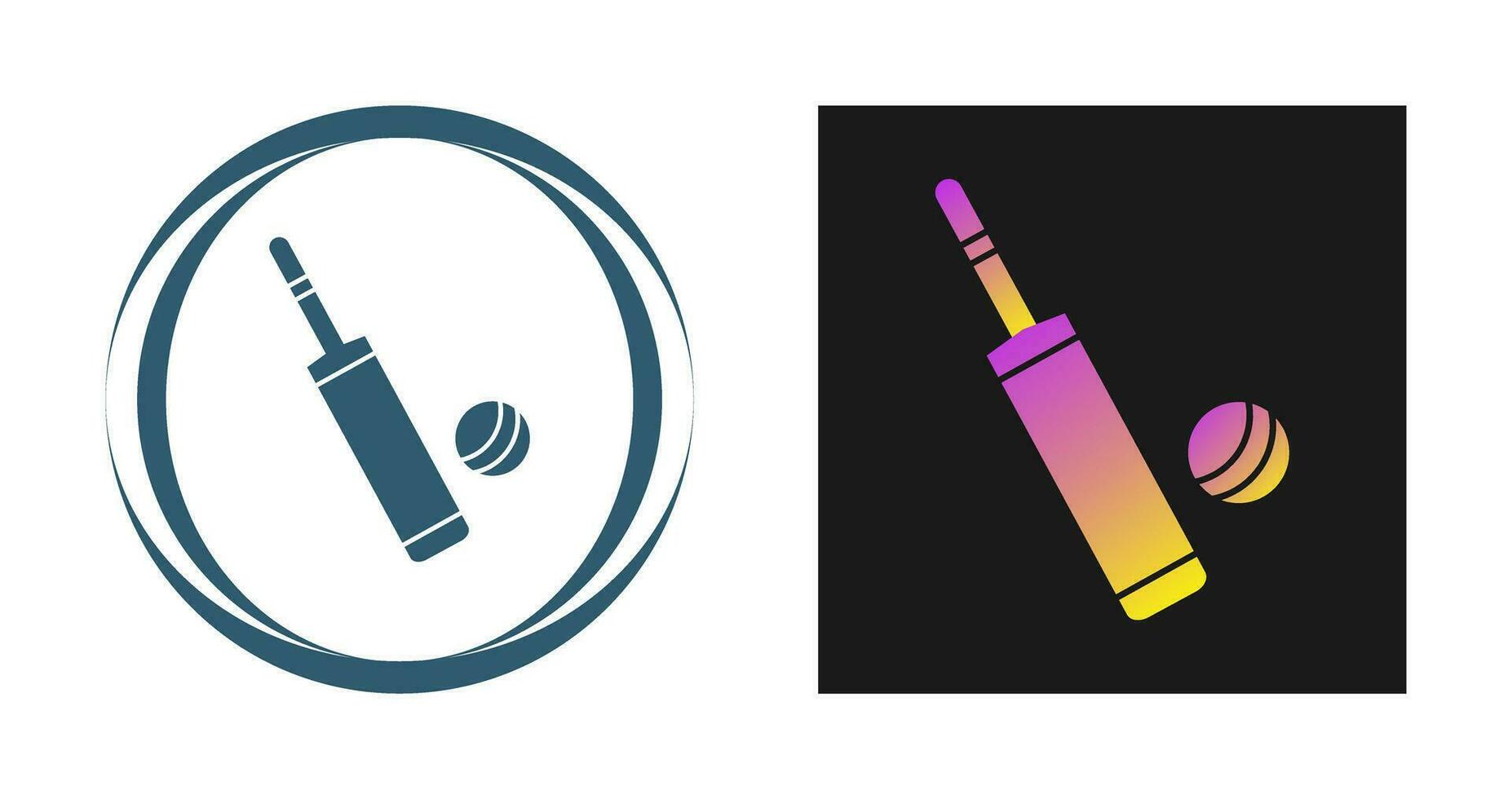 Cricket Bat and Ball Vector Icon
