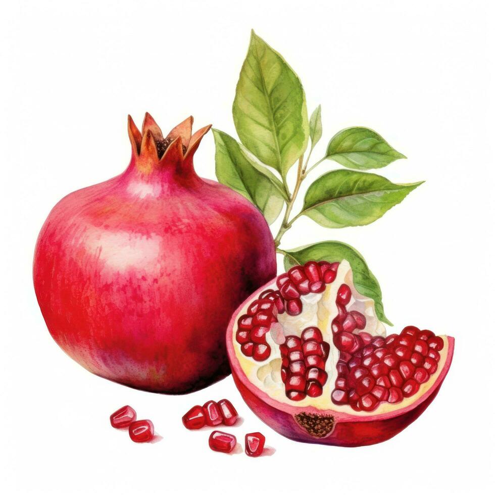 Ripe pomegranate isolated photo