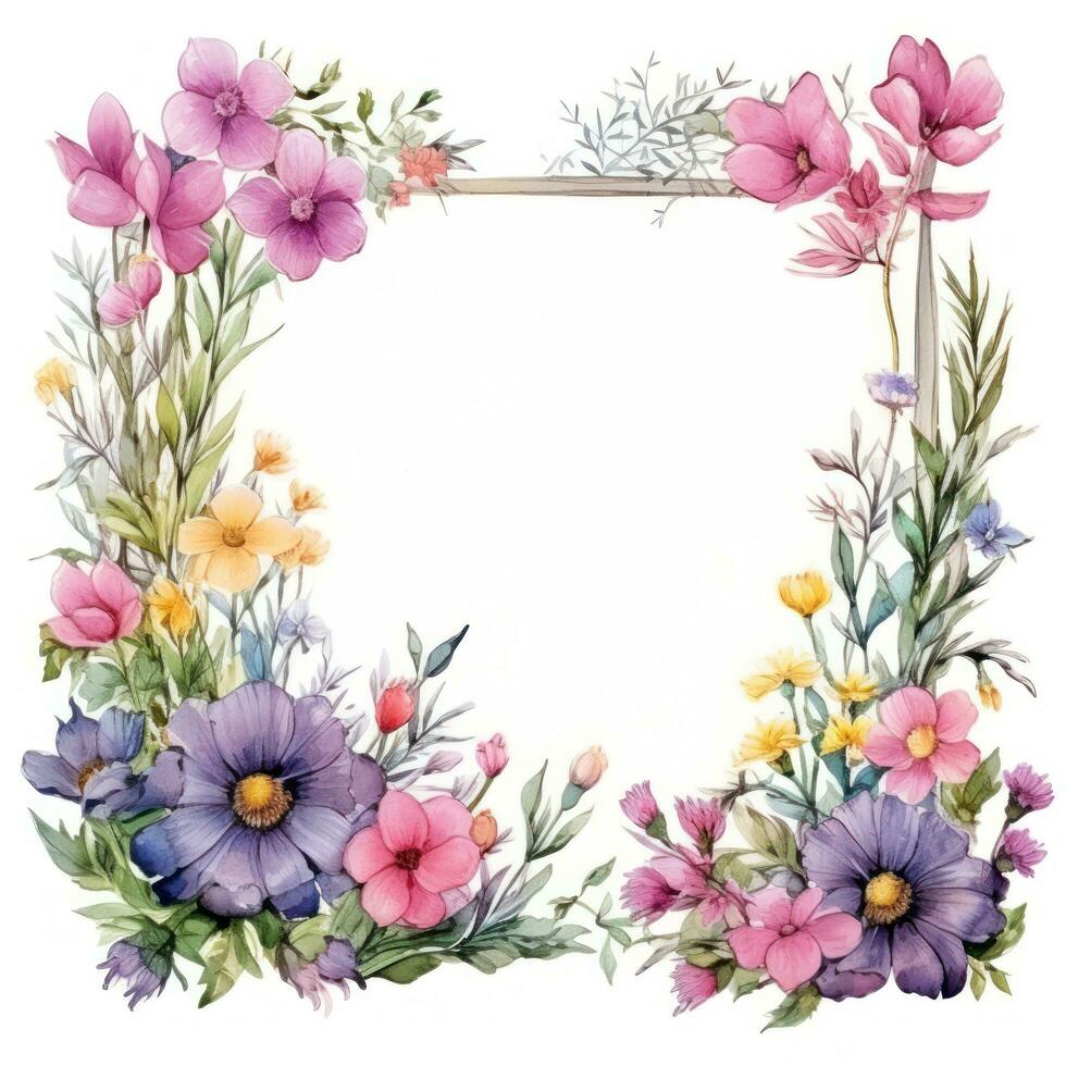 Watercolor floral frame photo