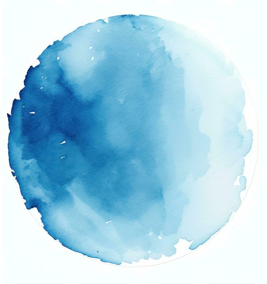 Blue watercolor paint spot photo