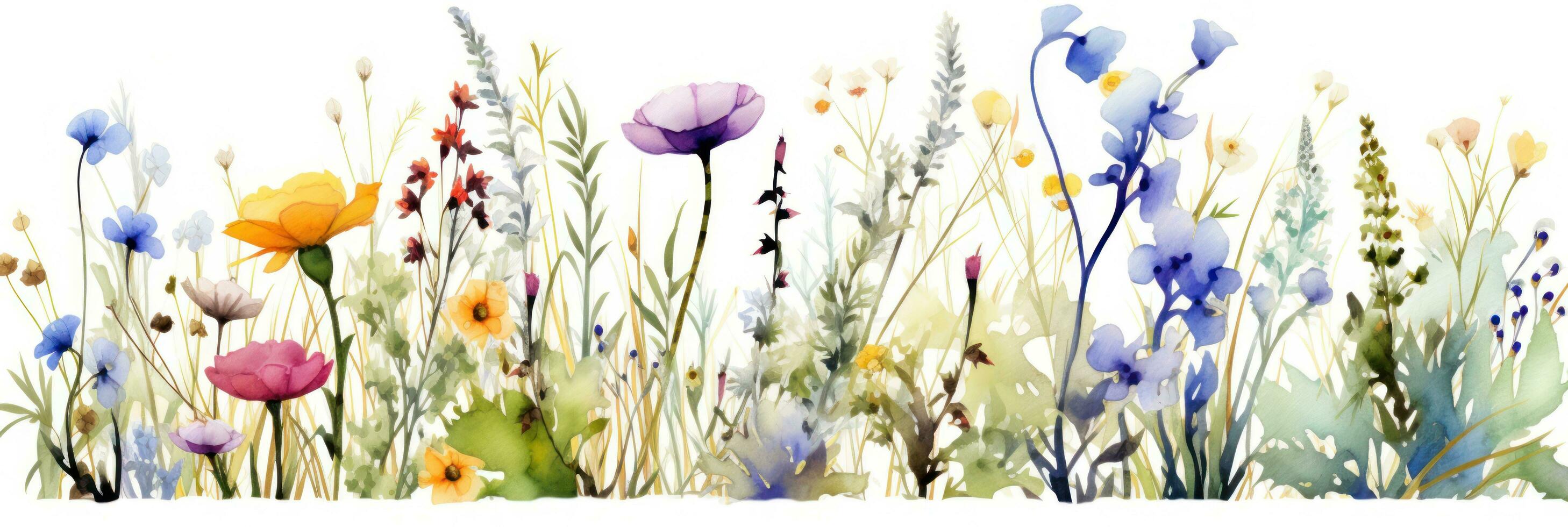 Watercolor floral border photo