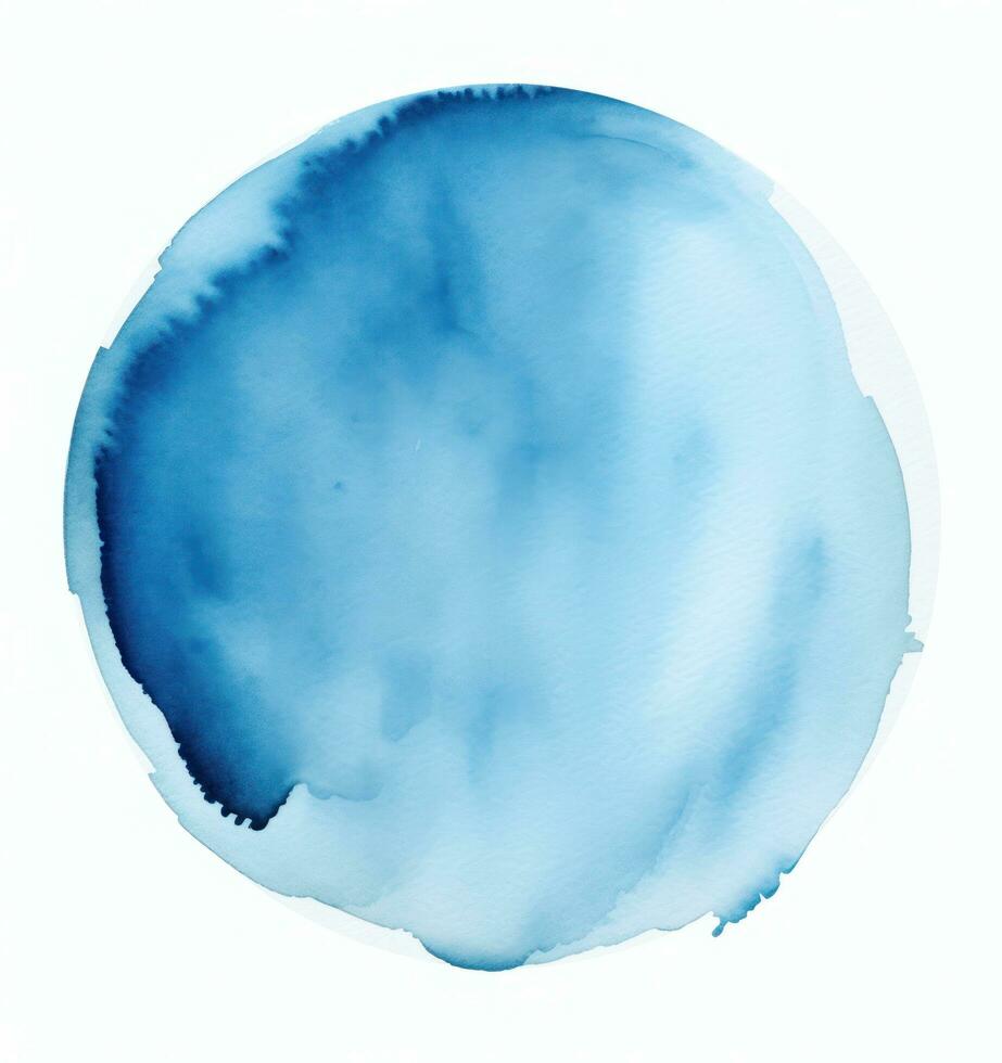 Blue watercolor paint spot photo