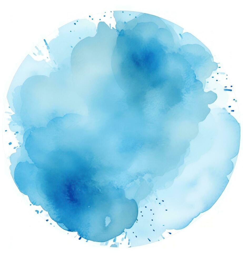 Blue watercolor paint spot photo