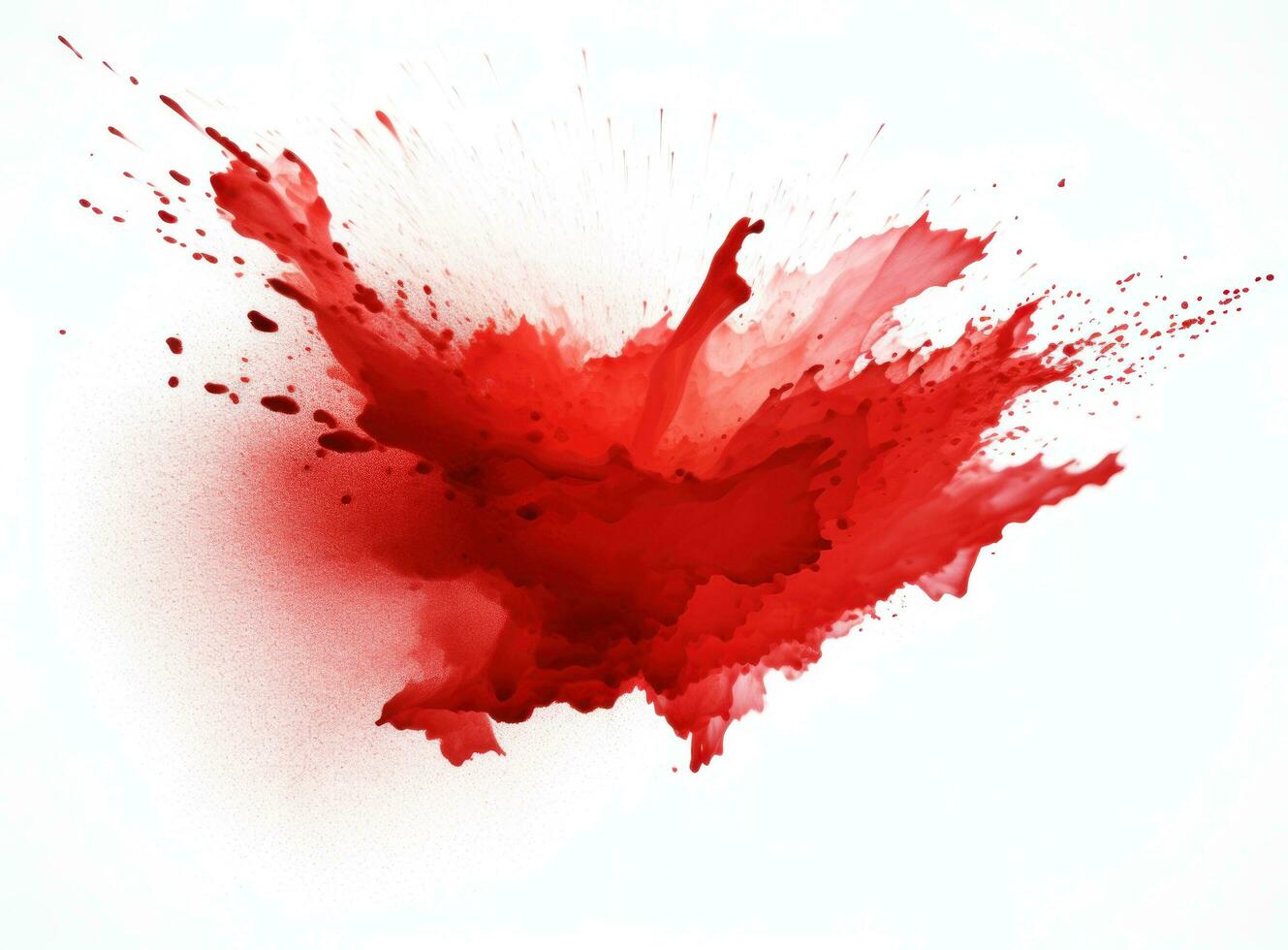 Red powder splash isolated photo