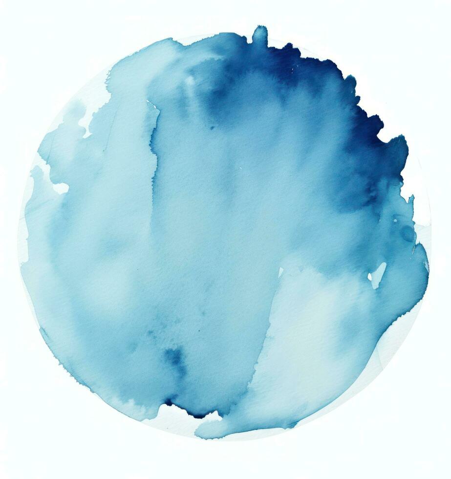 Blue watercolor paint spot photo