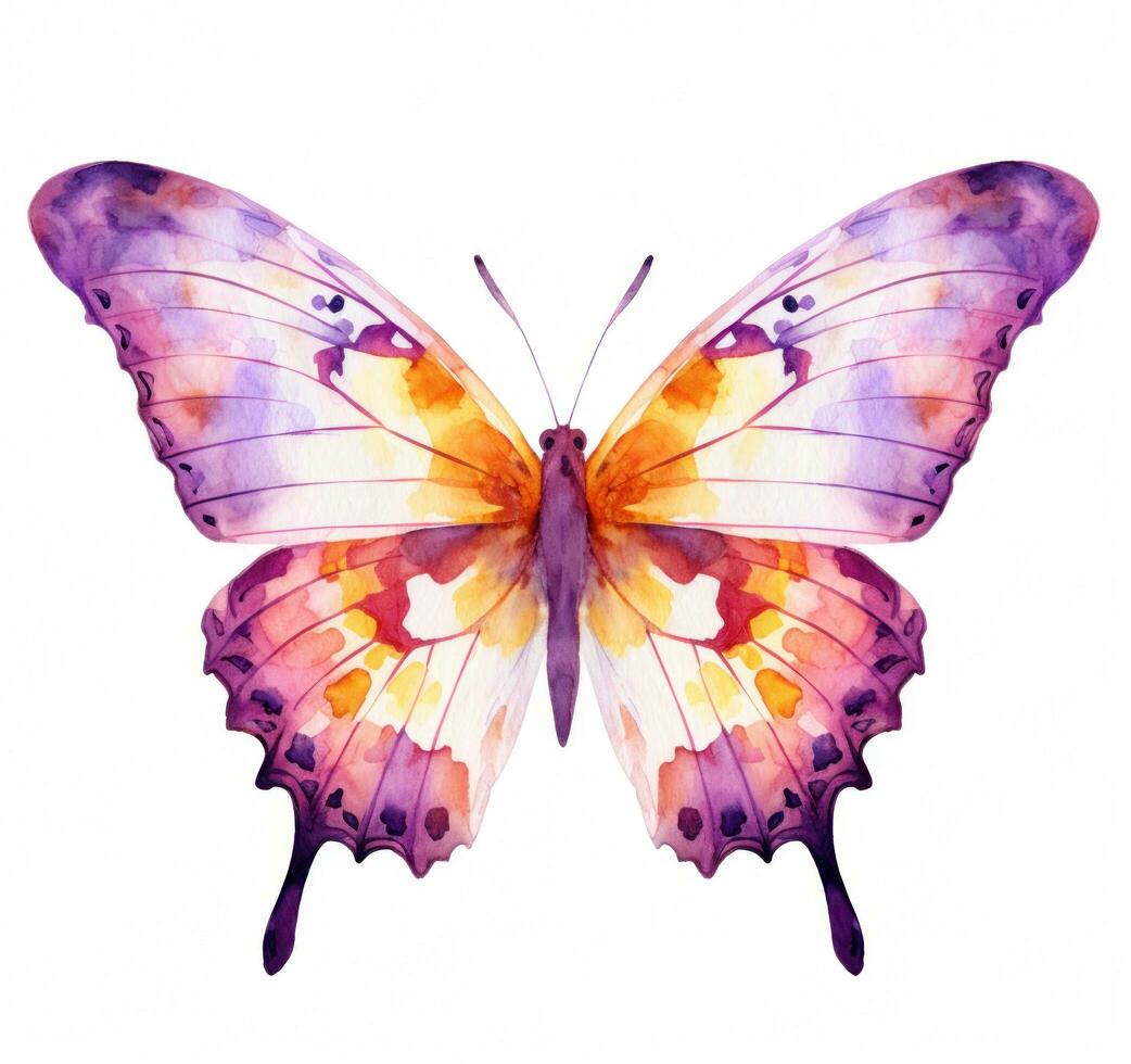Watercolor butterfly isolated photo