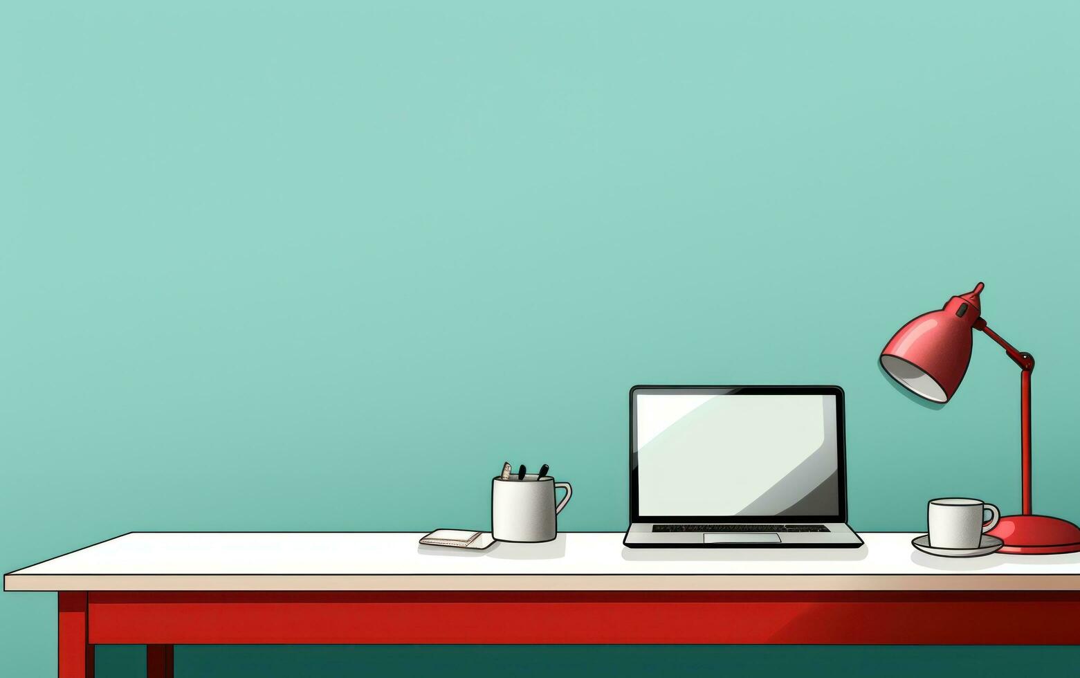 An empty blank desktop screen in the office photo