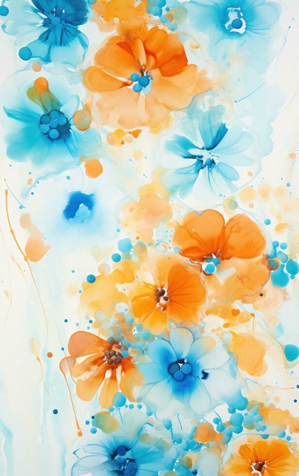 Watercolor floral background photo