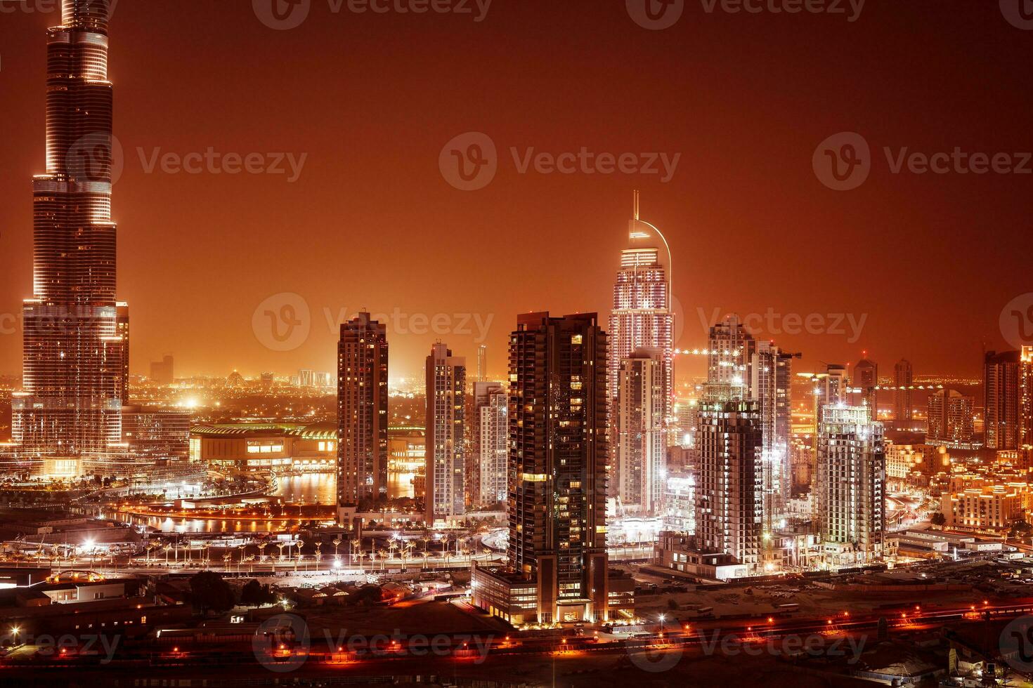 Dubai city at night photo