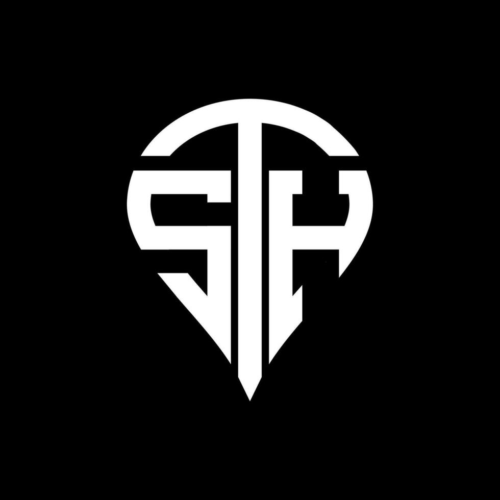 STH letter logo design. STH creative monogram initials letter logo concept. STH Unique modern flat abstract vector letter logo design.