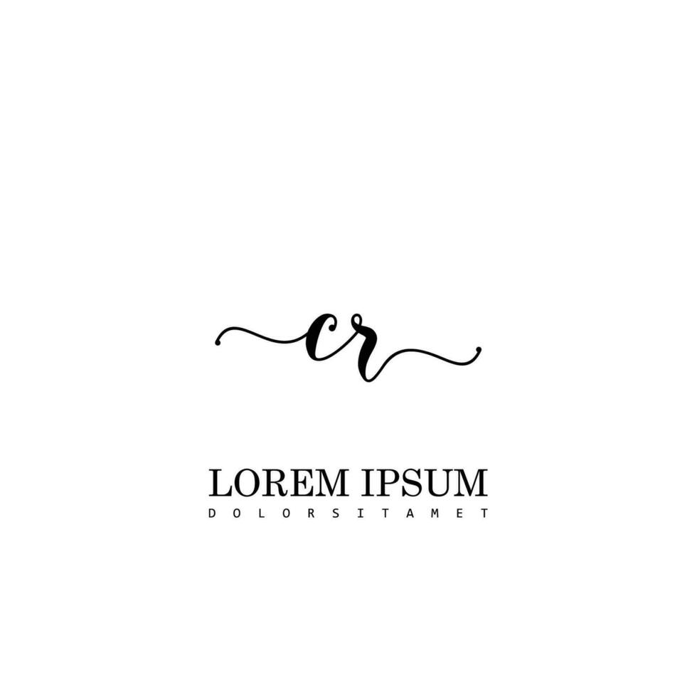 CR Initial Handwriting Template Design vector
