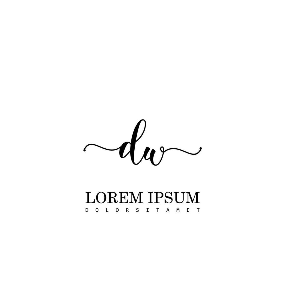 DW Initial Handwriting Template Design vector