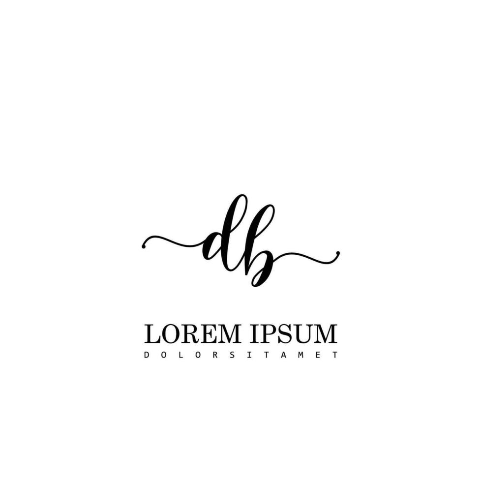 DB Initial Handwriting Template Design vector