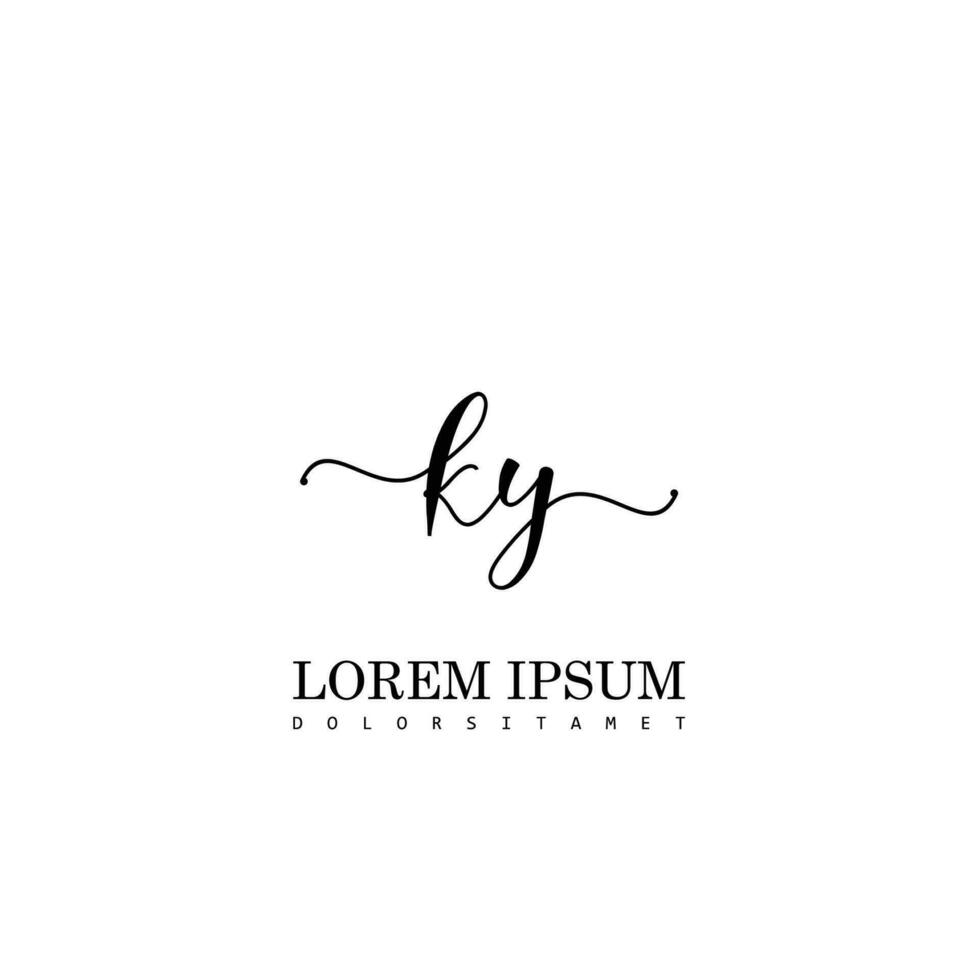 KY Initial Handwriting Template Design vector