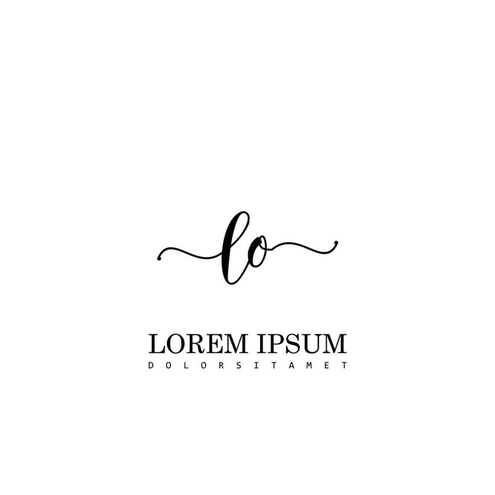 LO Initial Handwriting Template Design vector