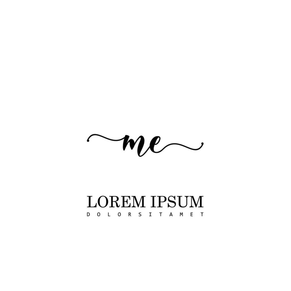 ME Initial Handwriting Template Design vector