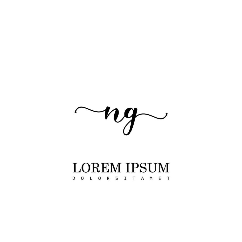 NG Initial Handwriting Template Design vector