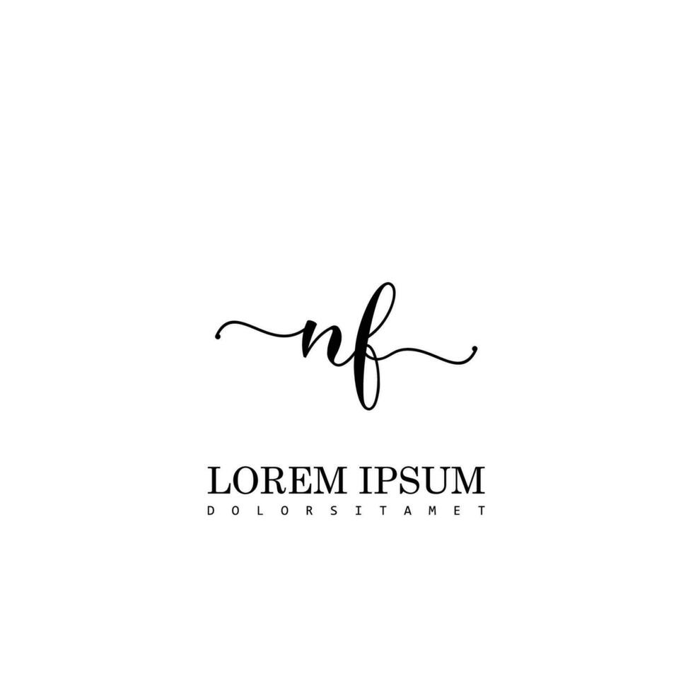 NF Initial Handwriting Template Design vector