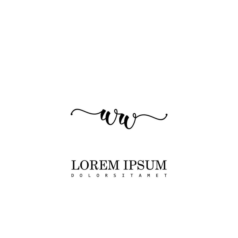 WW Initial Handwriting Template Design vector