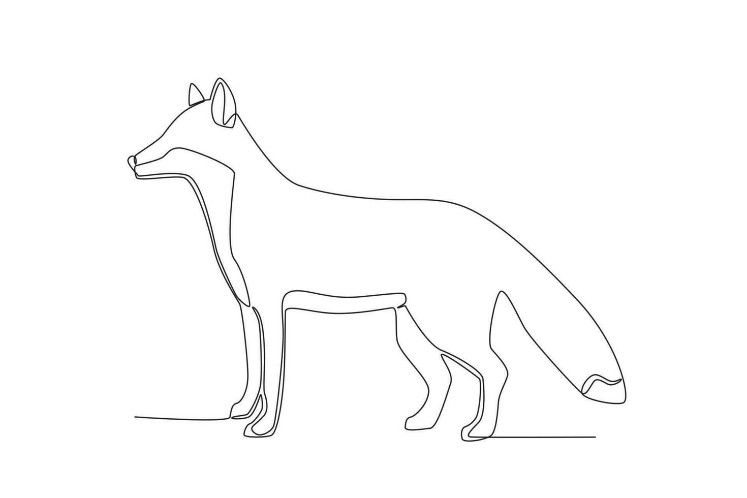 One line drawing of a Red Fox. Trendy continuous line vector design graphic illustration Vector Format