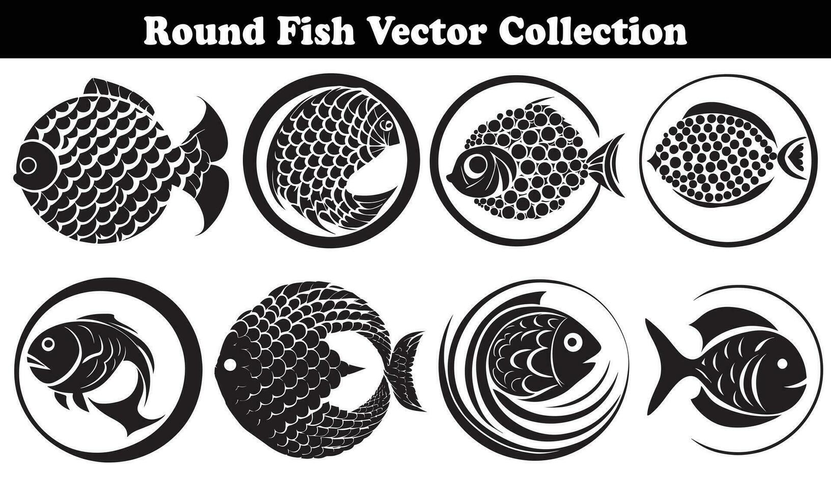 redondo pescado vector diseño espalda en blanco antecedentes para diseñador