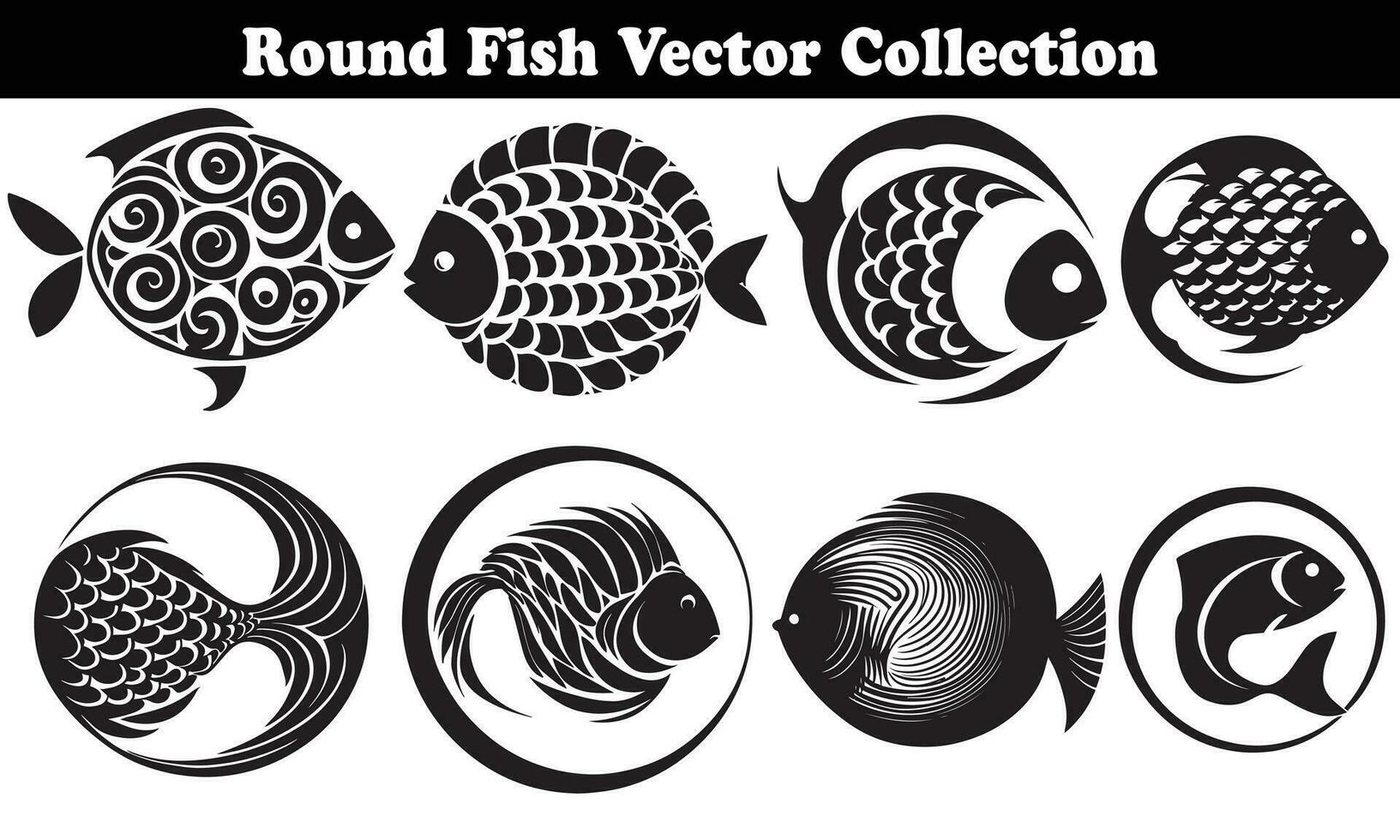 redondo pescado vector diseño espalda en blanco antecedentes para diseñador