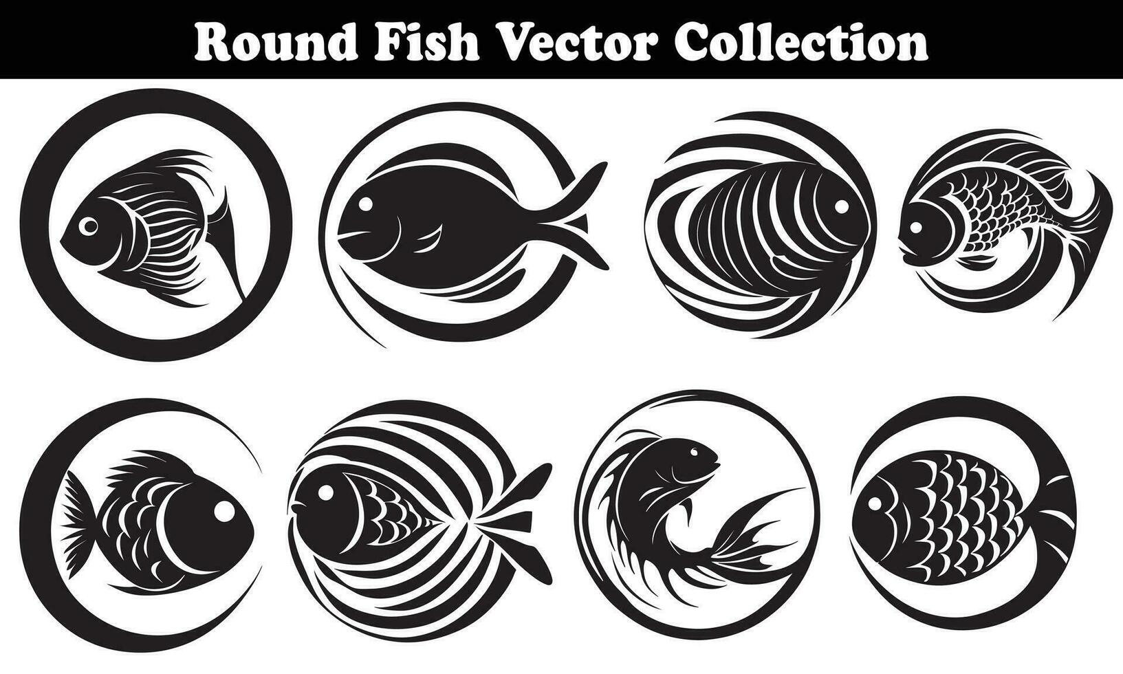 redondo pescado vector diseño espalda en blanco antecedentes para diseñador