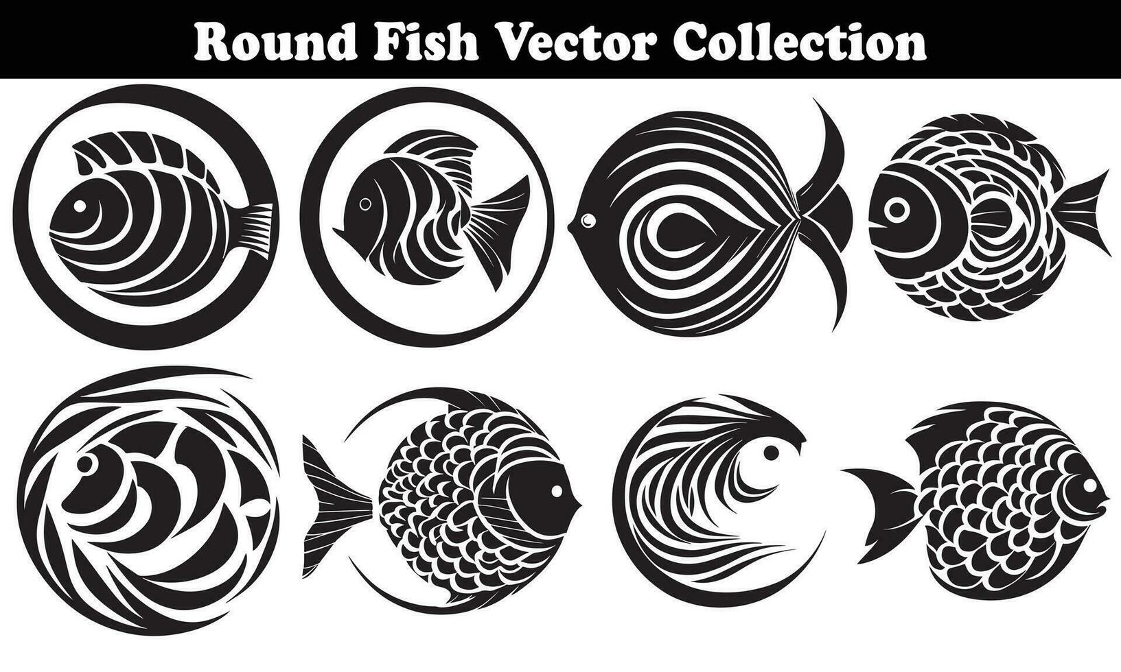 redondo pescado vector diseño espalda en blanco antecedentes para diseñador