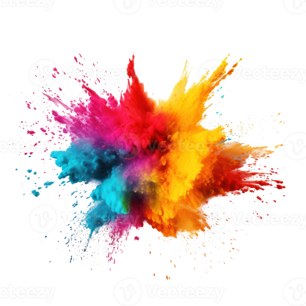 Colorful Holi paint isolated png