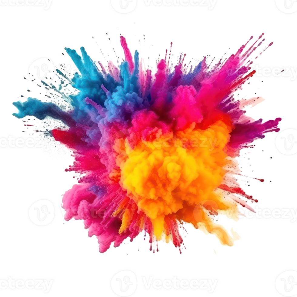 Colorful Holi paint isolated png