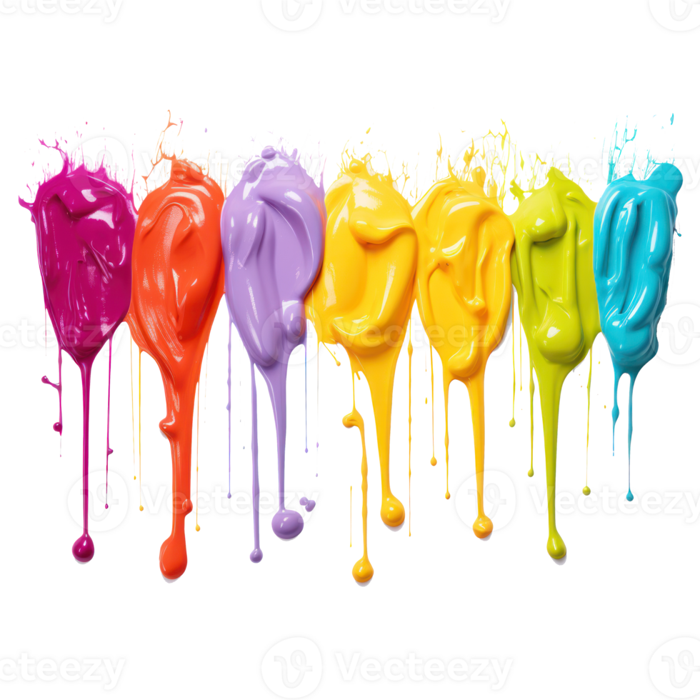 Colorful paints isolated png