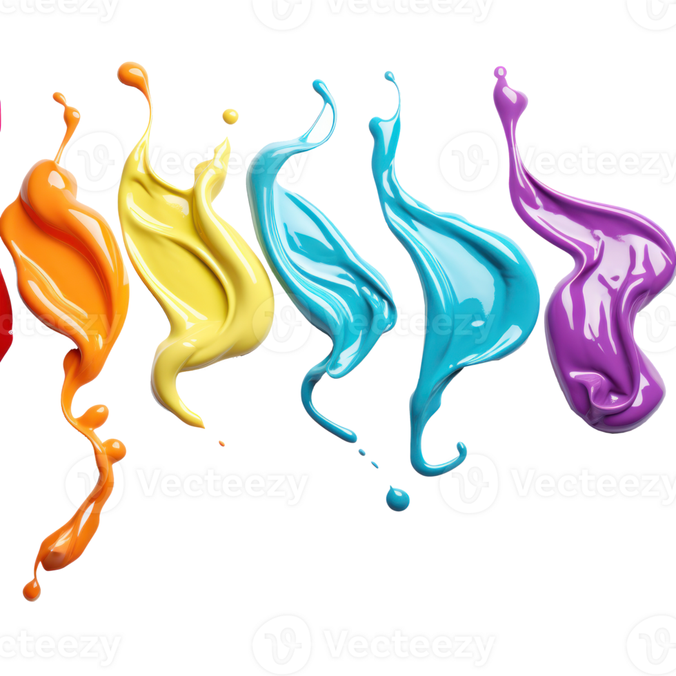 Colorful paints isolated png