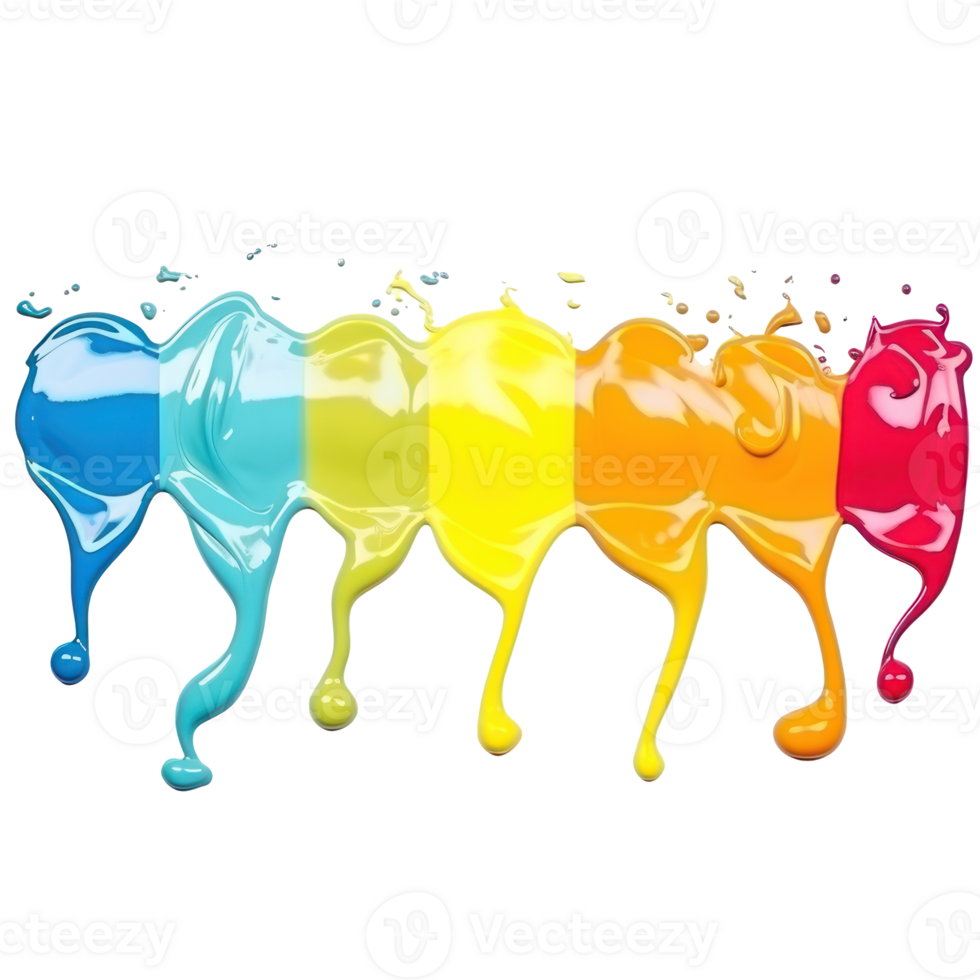 Colorful paints isolated png