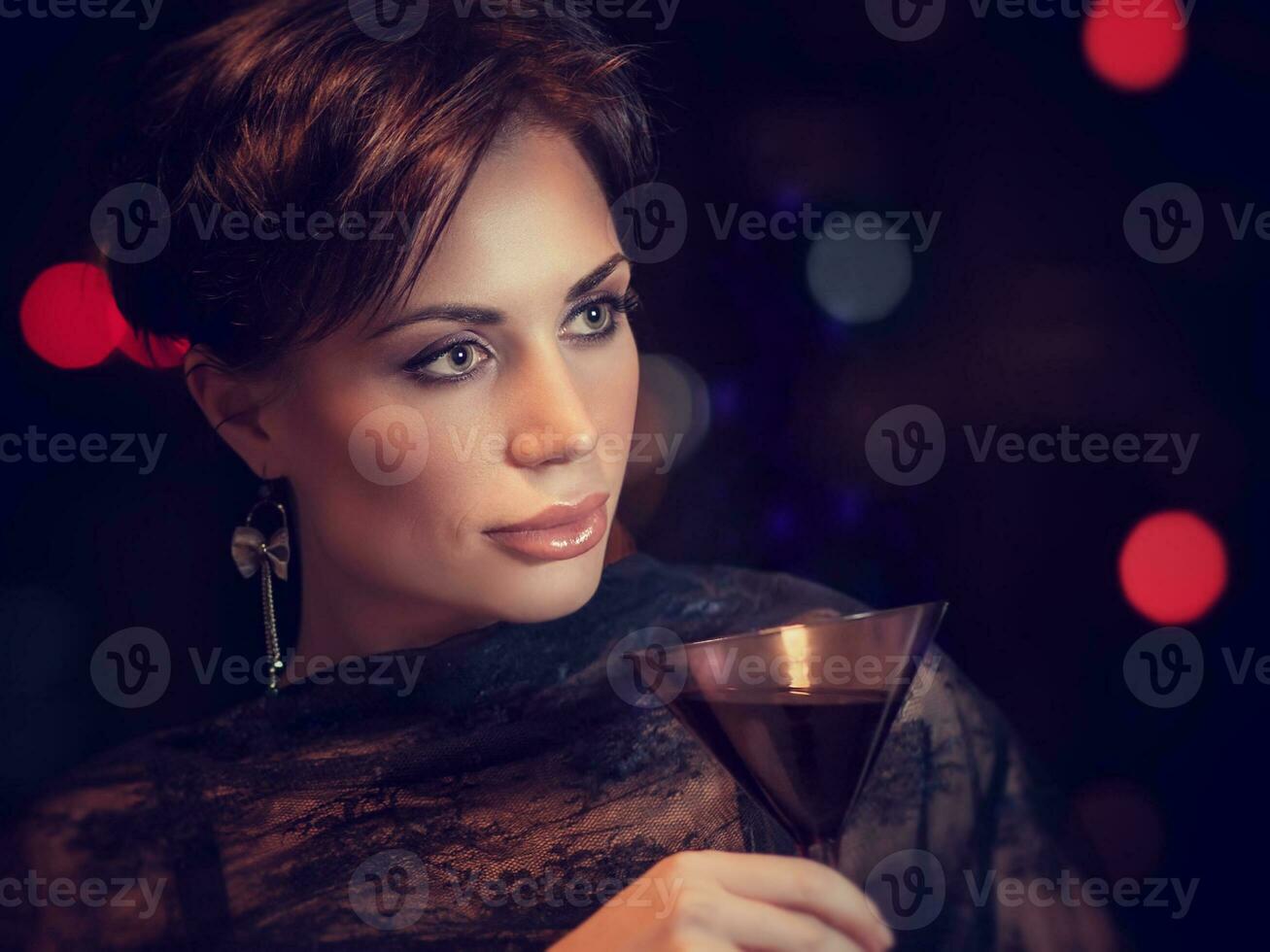 Beautiful woman on the party photo