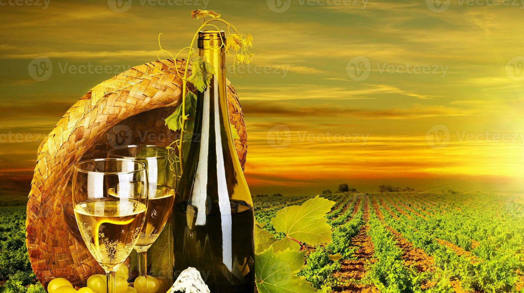 romántico cena a viñedo foto