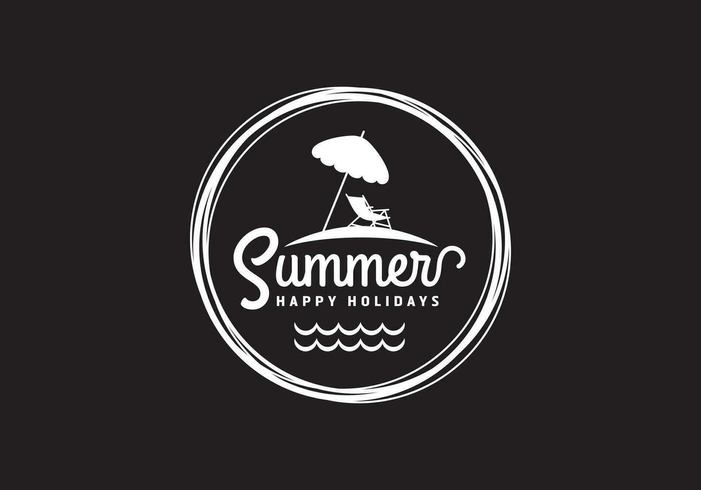 this is summer and beach logo design vector