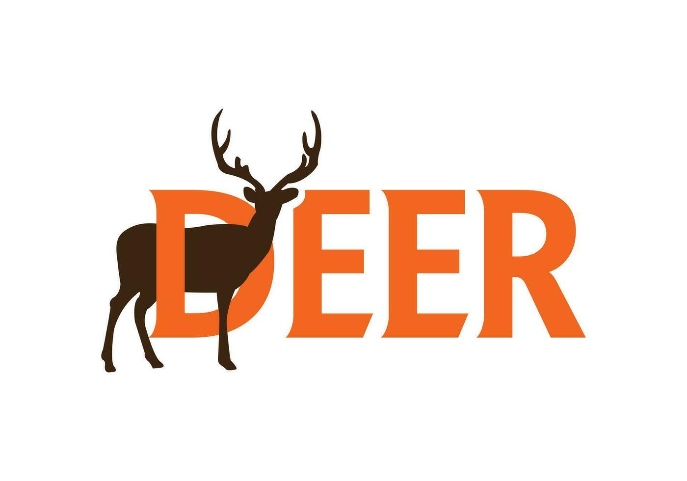 deer text logo design for your company vector