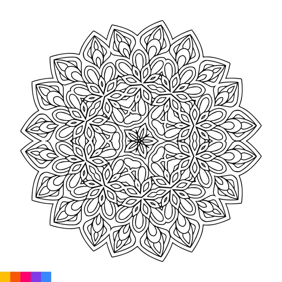 Mandala Art for coloring book. Clean Decorative round ornament. Oriental pattern, Vector illustration Coloring book page. Circular pattern in form of mandala for Henna, Mehndi, tattoo, decoration.