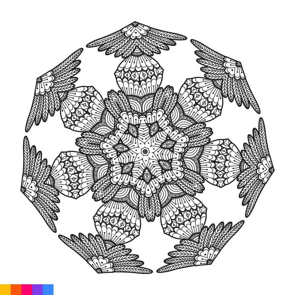 Mandala Art for coloring book. Clean Decorative round ornament. Oriental pattern, Vector illustration Coloring book page. Circular pattern in form of mandala for Henna, Mehndi, tattoo, decoration.