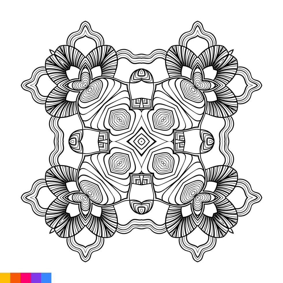 mandala Arte para colorante libro. limpiar decorativo redondo ornamento. oriental patrón, vector ilustración colorante libro página. circular modelo en formar de mandala para alheña, mehndi, tatuaje, decoración.