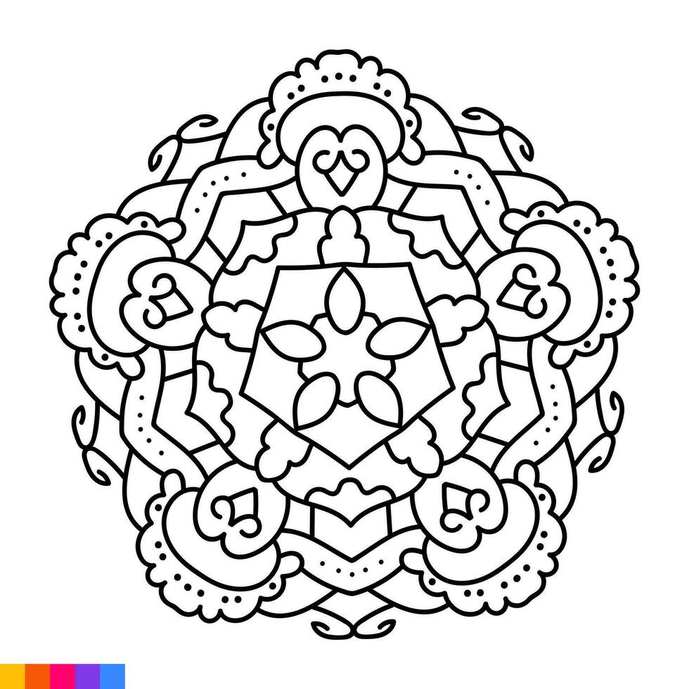 mandala Arte para colorante libro. limpiar decorativo redondo ornamento. oriental patrón, vector ilustración colorante libro página. circular modelo en formar de mandala para alheña, mehndi, tatuaje, decoración.