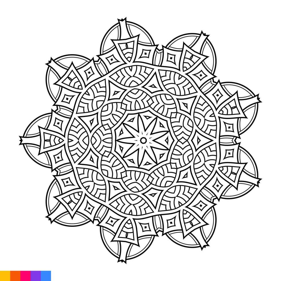 Mandala Art for coloring book. Clean Decorative round ornament. Oriental pattern, Vector illustration Coloring book page. Circular pattern in form of mandala for Henna, Mehndi, tattoo, decoration.