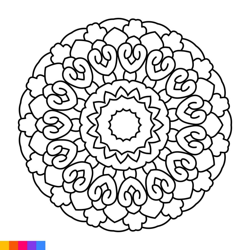 Mandala Art for coloring book. Clean Decorative round ornament. Oriental pattern, Vector illustration Coloring book page. Circular pattern in form of mandala for Henna, Mehndi, tattoo, decoration.