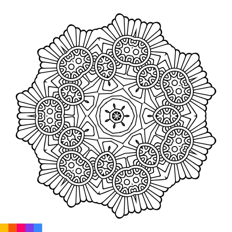 mandala Arte para colorante libro. limpiar decorativo redondo ornamento. oriental patrón, vector ilustración colorante libro página. circular modelo en formar de mandala para alheña, mehndi, tatuaje, decoración.