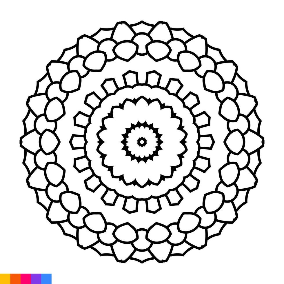 Mandala Art for coloring book. Clean Decorative round ornament. Oriental pattern, Vector illustration Coloring book page. Circular pattern in form of mandala for Henna, Mehndi, tattoo, decoration.