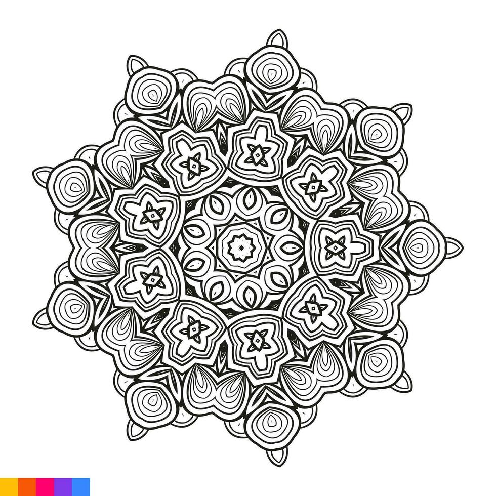 mandala Arte para colorante libro. limpiar decorativo redondo ornamento. oriental patrón, vector ilustración colorante libro página. circular modelo en formar de mandala para alheña, mehndi, tatuaje, decoración.