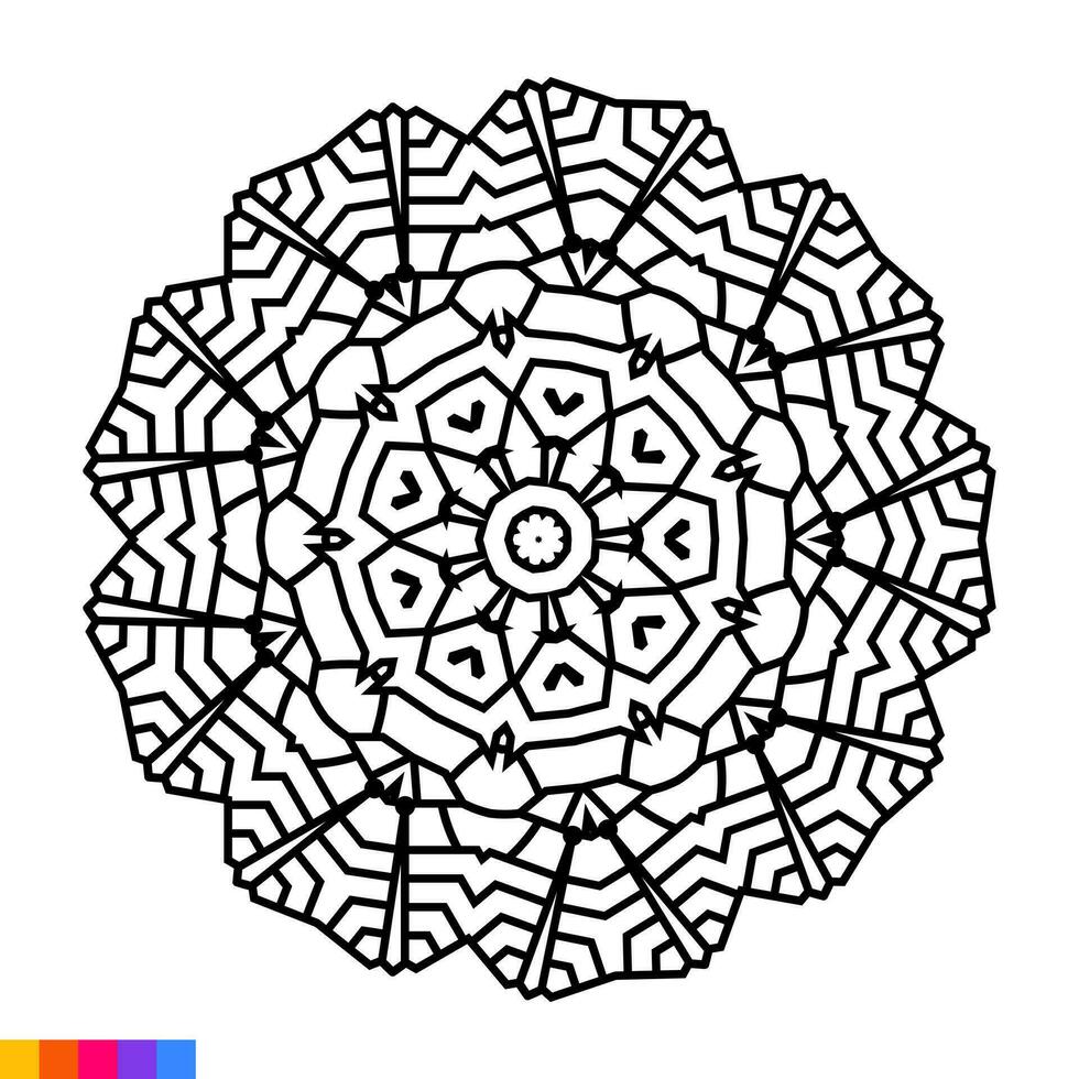 Mandala Art for coloring book. Clean Decorative round ornament. Oriental pattern, Vector illustration Coloring book page. Circular pattern in form of mandala for Henna, Mehndi, tattoo, decoration.