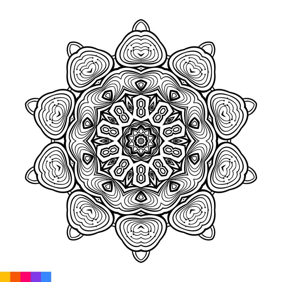 Mandala Art for coloring book. Clean Decorative round ornament. Oriental pattern, Vector illustration Coloring book page. Circular pattern in form of mandala for Henna, Mehndi, tattoo, decoration.